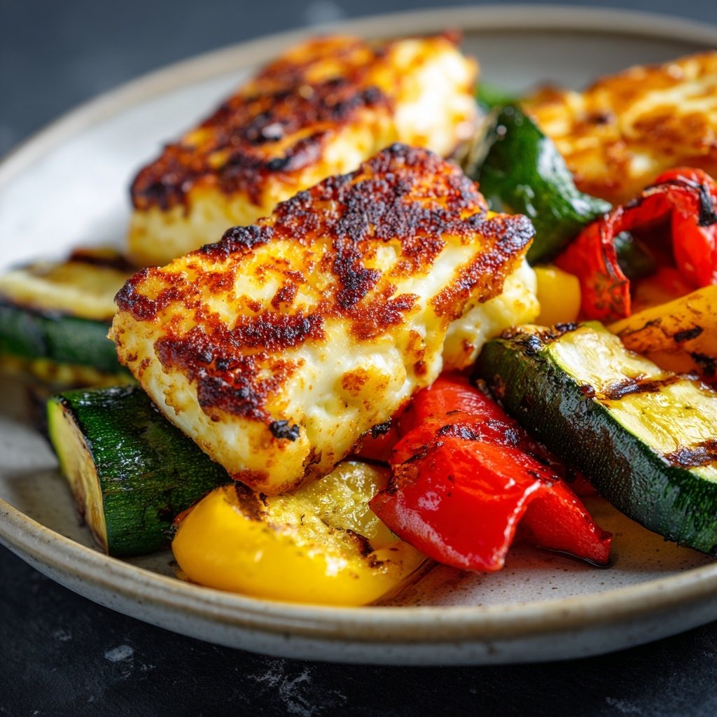 Gegrillter Halloumi Mit Gemüse