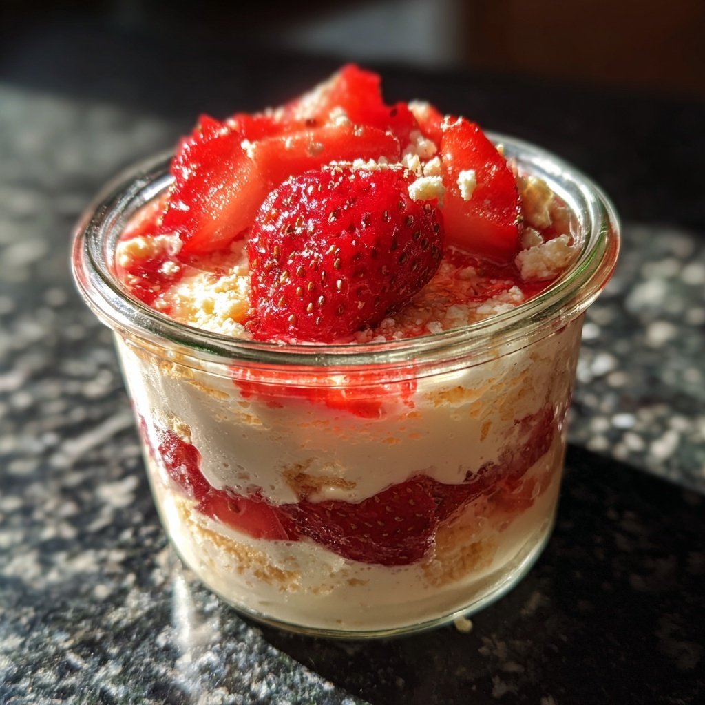 Erdbeer Quark Dessert Im Glas