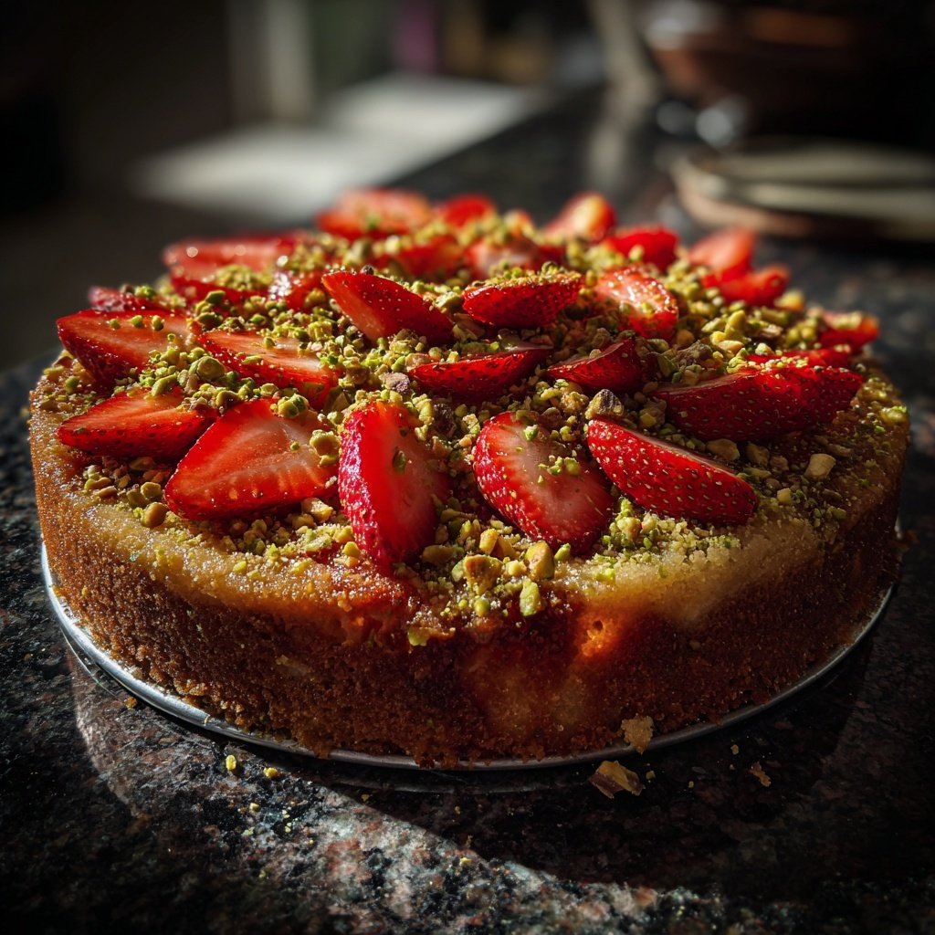 Erdbeerkuchen mit Pistazien-Topping