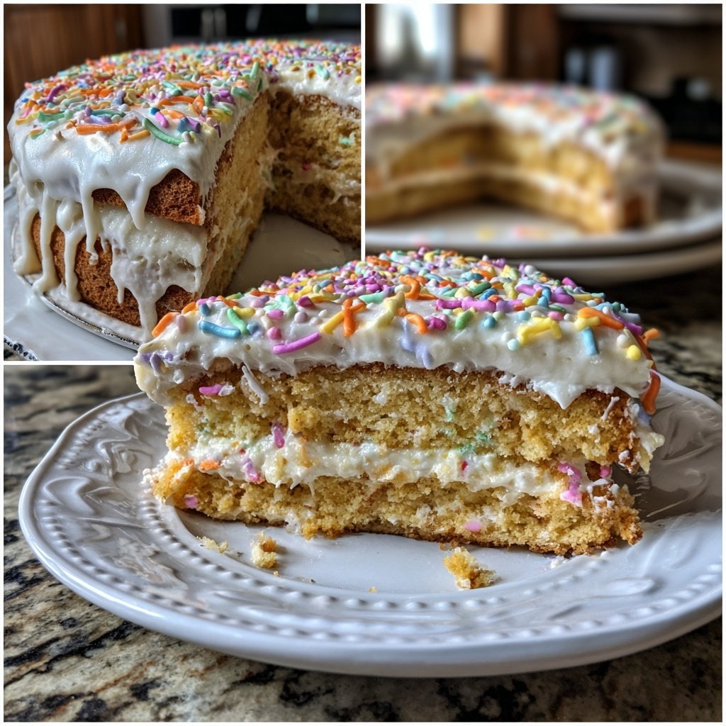 Geburtstagskuchen mit Vanillefrosting