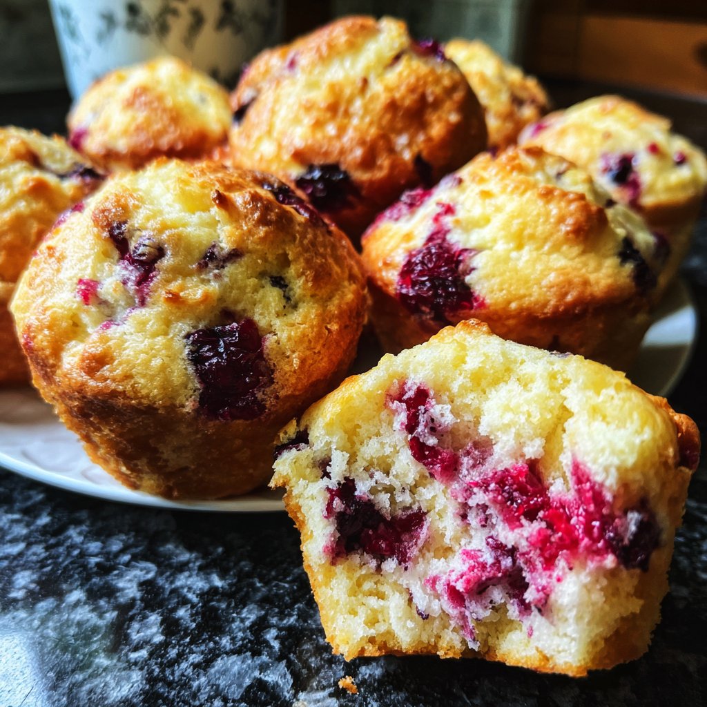 Muffins mit Vanille und Beeren